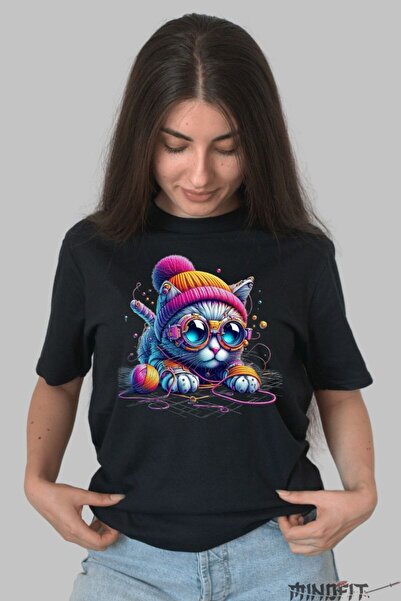 GILDAN Tricou Imprimeu Pisica Jucausa