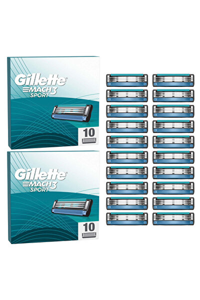 Gillette Mach3 Sport Yedek Tıraş Bıçağı 10 ADET x2