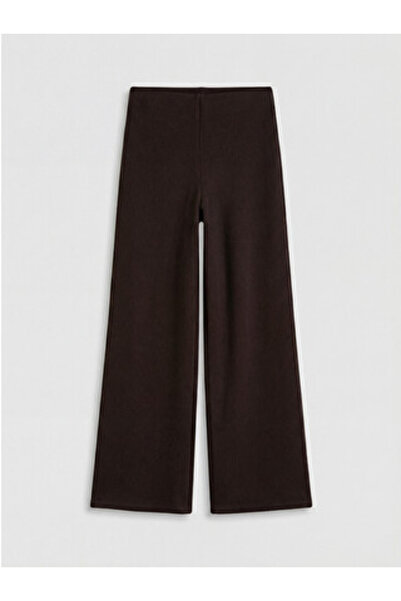 LC Waikiki New Season Brown Women's Knitwear Trousers with Elastic Waist