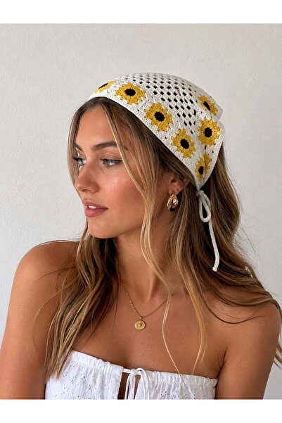 Retrobird Santorini Örgü Bandana Kadın Sarı