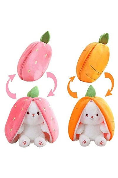 TOPROCKSTORE Cute Zippered Plush Rabbit Sleeping Companion Gift 45 cm