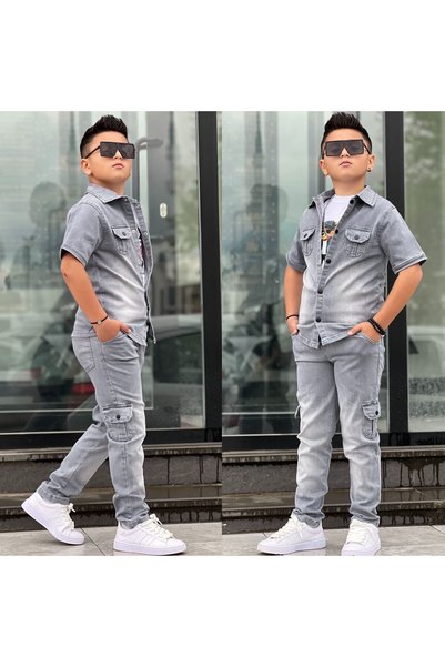 Lucky kidswear SET DE BLUZĂ ȘI PANTALONI DIN DENIM PENTRU BĂRBAȚI, 3 PIESE, CU IMPRIMEU