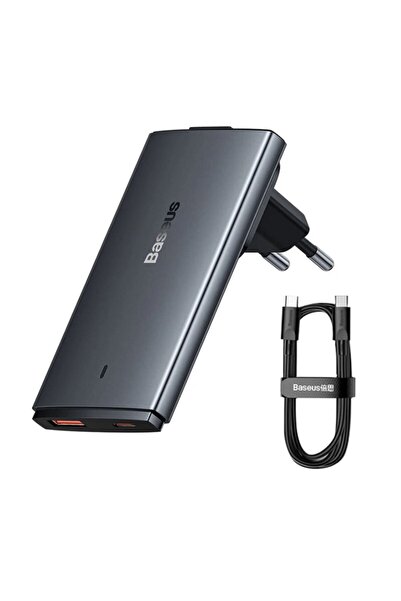 Baseus Set Incarcator Retea 1xport USB-C, 1XUSB-A GaN5 Pro Ultra Slim Fast Ch...