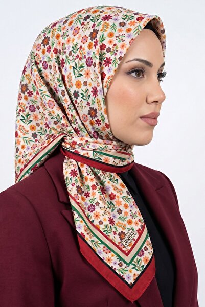 hadiora Women's White Background with Orange Flowers Sewn on