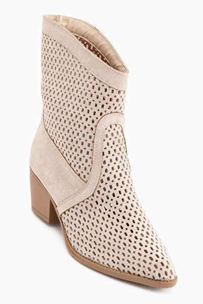 Limoya Laney Beige Suede Laser Western Summer Boots