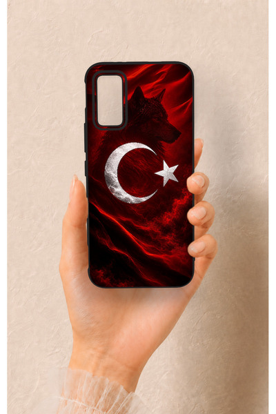 Vip Case İnfinix Gt 30 Pro Uyumlu Kurt Türk Bayrağı Desenli Silikon Kılıf