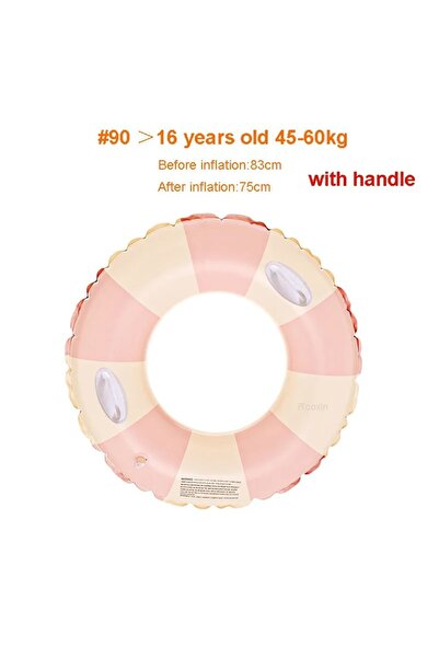 Choice5 Burgundy Kids Swimming Ring, PVC Inflatable Float - Striped Design fo...