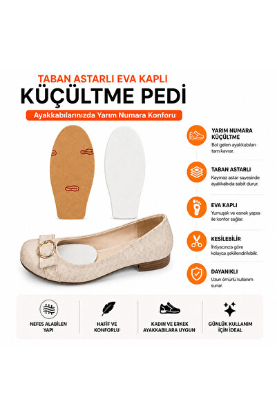AiryFooT Taban Astarlı EVA Kaplı Ayakkabı Küçültme Pedi Yarım Numara Daraltıc...