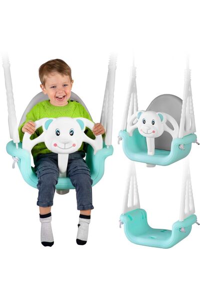 Ricokids Leagăn tip găleată 3-în-1 Ursuleț de pluș, Turcoaz
