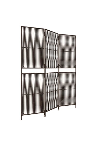 vidaxl Separator de cameră cu 3 panouri, maro, poliratan