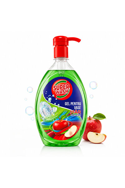 Super wash Detergent pentru vase Super Wash, Mar, 1 L, concentrat, cu gliceri...