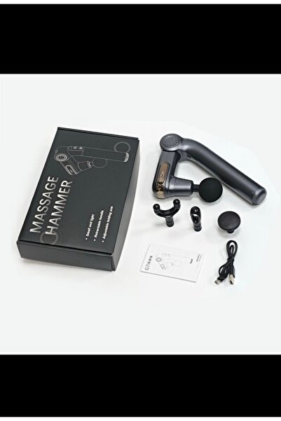 Generic جهاز مساج وتدليك الجسم الاحترافي (Massage Hammer) مع 4 رؤوس ومقبض قابل للتعديل