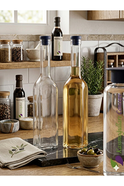 kasımoğulları concept Set of 2 Glass Oil and Vinegar Bottles 1000 Cc - Leak-P...