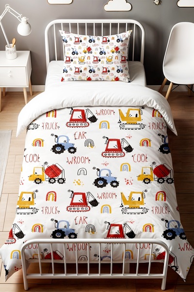 EVPANYA Track Journey Patterned Single Baby Kids Bedding Set