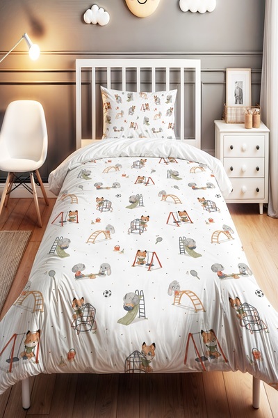 EVPANYA Park Diyarı Patterned Single Baby Kids Bedding Set