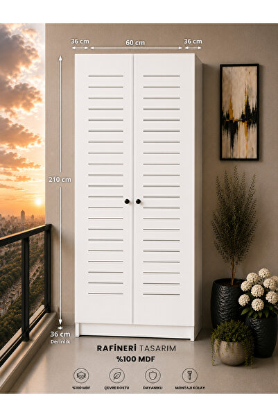 rafineritasarım FLOWER DOLAP ÇOK AMAÇLI KOMBİ DOLABI BALKON DOLABI KİLER DOLABI