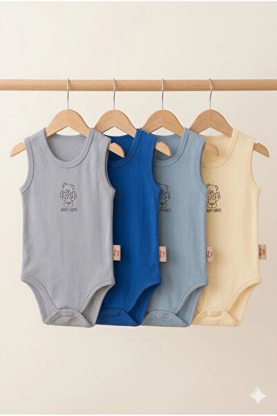 Baby Nife %100 organik pamuklu çıt çıtlı body zıbın / bebek atlet /4 'lü çıtç...
