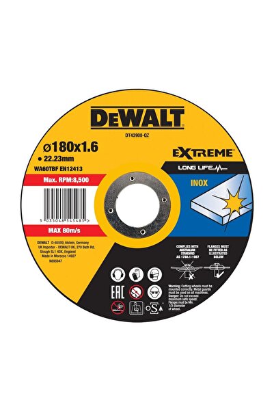 Dewalt DT43908-QZ Disc de tăiere pentru oțel inoxidabil, 180 x 1.6 mm