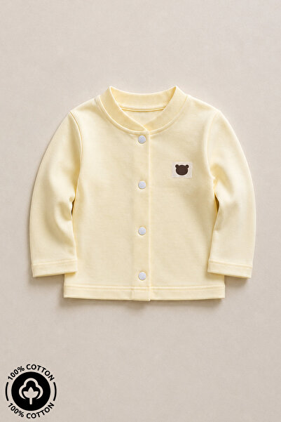 Miniel Unisex Bebek Ayıcık Arma Detaylı %100 Pamuklu 3-12 Ay Mevsimlik Penye ...