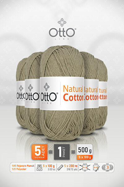 Otto Natural Cotton - Khaki Green (6051) - 5-Pack - 2Mm/100Gr/200M - Cotton P...