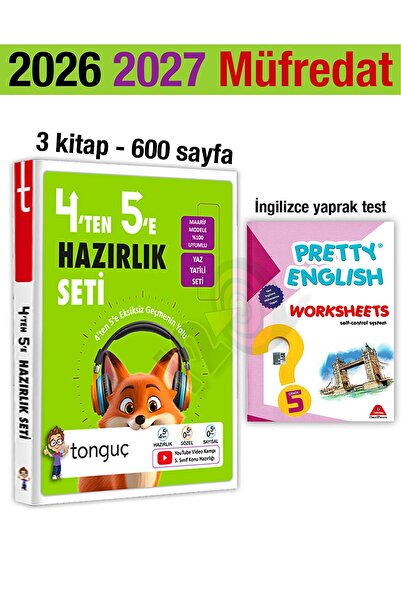 Tonguç Yayınları 4'ten 5'e Hazırlık Seti 2026 Yaz Tatili 5. Sınıf İngilizce Y...