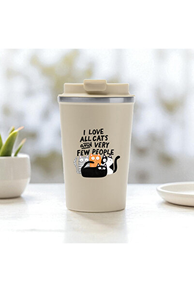 Cu Pisici Termos pentru cafea - Iubesc toate pisicile și puține oameni.