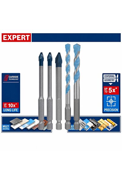 Bosch Expert HEX-9 5'li Seramik ve Çok Amaçlı Matkap Ucu Seti 2608902314