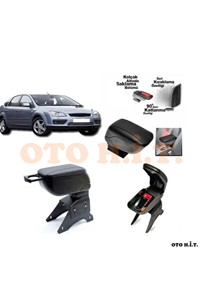 OTO H.İ.T. FORD FOCUS 2 Uyumlu Kol Dayama Ve Kolçak Sürgülü Bardaklıklı Ayarl...