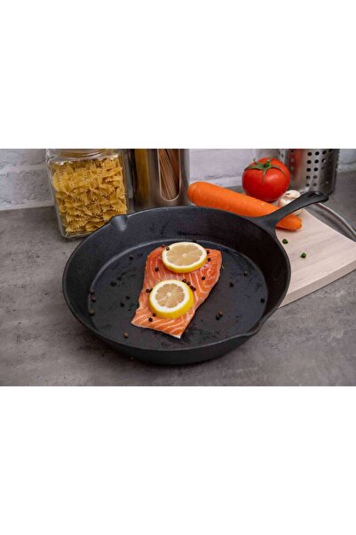 PAN HOME Ferric Cast Iron Fry Pan Black Dia30cm