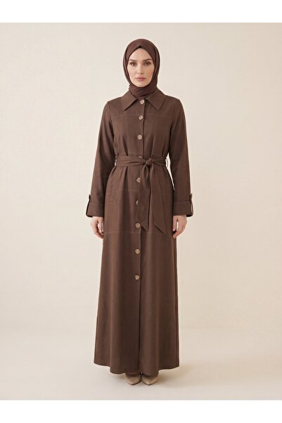 Beyza Giyim 9541 Apoletli Keten Ferace