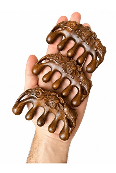 Sorendy At-145 Fish Figured Wooden Meridian Comb Scalp Hand Carved Massage Comb Gua Sha Comb