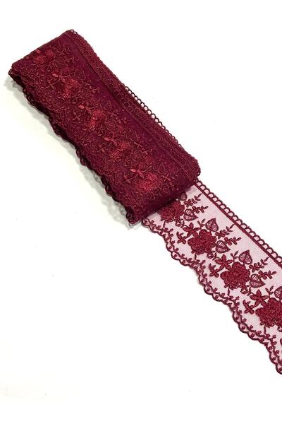 karantuhafiye Tulle Guipure / 9 Meters / Burgundy / No1