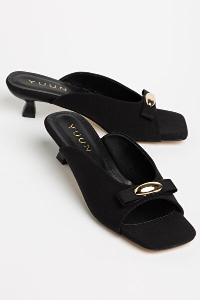 YUUN Women's Slippers with Thick Heels and Cony Buckle Accessories