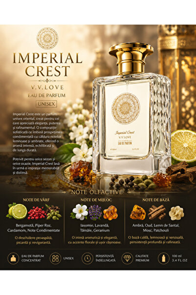 V.V LOVE Parfum Imperial Crest Eau de Parfum 100 ml Unisex Oriental Note Lemn...