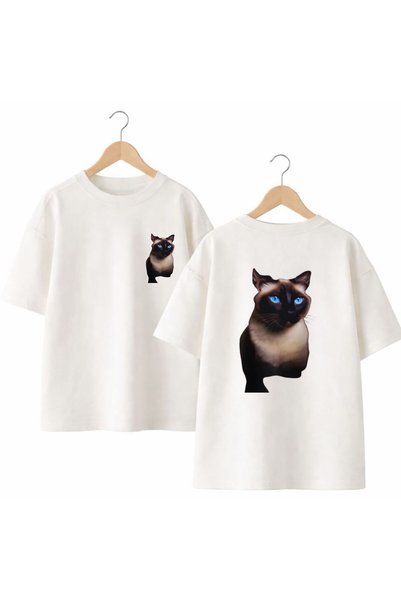 playwear Μπλουζάκι Blue Eyed Cats με στάμπα στο πίσω μέρος και το μπροστινό μ...