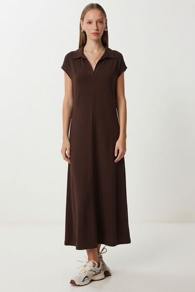 Hiccup Rochie midi cu guler polo și buzunar, model ISTANBUL