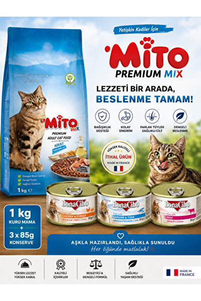 Mito LaMito Mix ( 1 Kg. ) + 3 Adet Yaş Mama