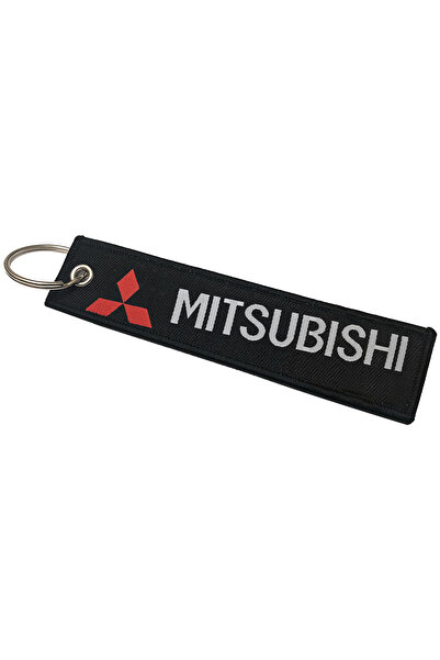 Mitsubishi سلسلة مفاتيح قماشية مع شعار مطرز، حلقة معدنية للمفاتيح، إكسسوار سي...