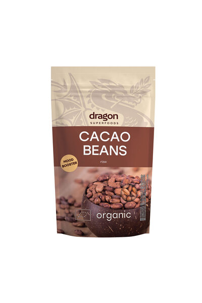 Dragon Superfoods Boabe de cacao intregi criollo bio 200g