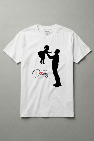 DESEN ATÖLYESİ Βαμβακερό μπλουζάκι Daddy Daughter Combination με στάμπα Daddy...