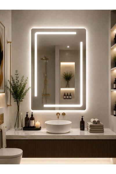 DKN Mirror Infinity Line LED’li Dekoratif Banyo Aynası | Dokunmatik Sensörlü ...