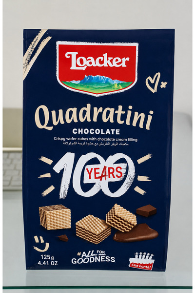 Loacker Quadratini Chocolate 125 g Çikolata Kremalı Gofret