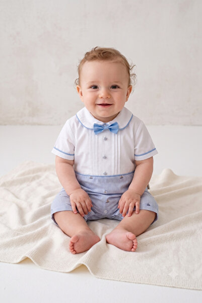 Bebezade Summer Baby Boy Marino Jumpsuit with Bow Tie