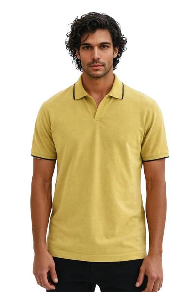 Arma Ar-Ma Men's Polo Collar T-Shirt Unprinted Basic Regular Fit Double Colla...