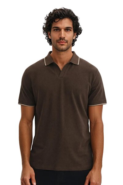 Arma Ar-Ma Men's Polo Collar T-Shirt Unprinted Basic Regular Fit Double Colla...
