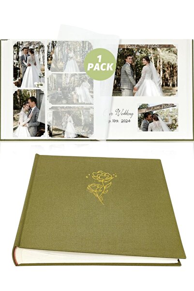 OEM Album pentru Fotografii Album Foto Păstrător 30x30 cm 100 de pagini Verde