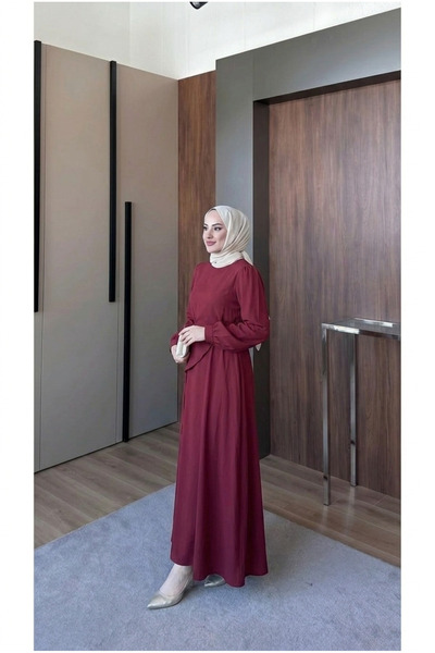 Asya Karen Shawl Collar Belted Long Dress