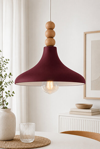 Luna Lighting French Model Bordo Renk Rustik Tekli Avize Sarkıt Salon Mutfak ...