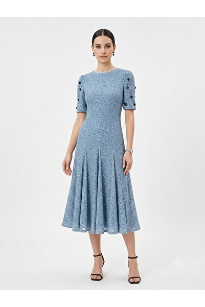 Pyramid masterpieces Blue Celine Dress for Evening and Party