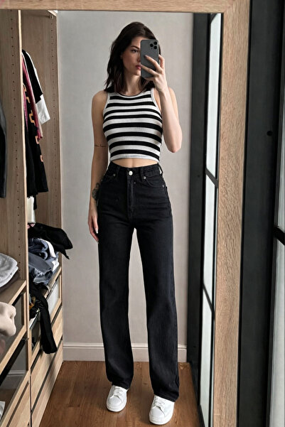 XRAY JEANS Pantaloni de damă, elastici, clasici, negri, tip Palazzo
